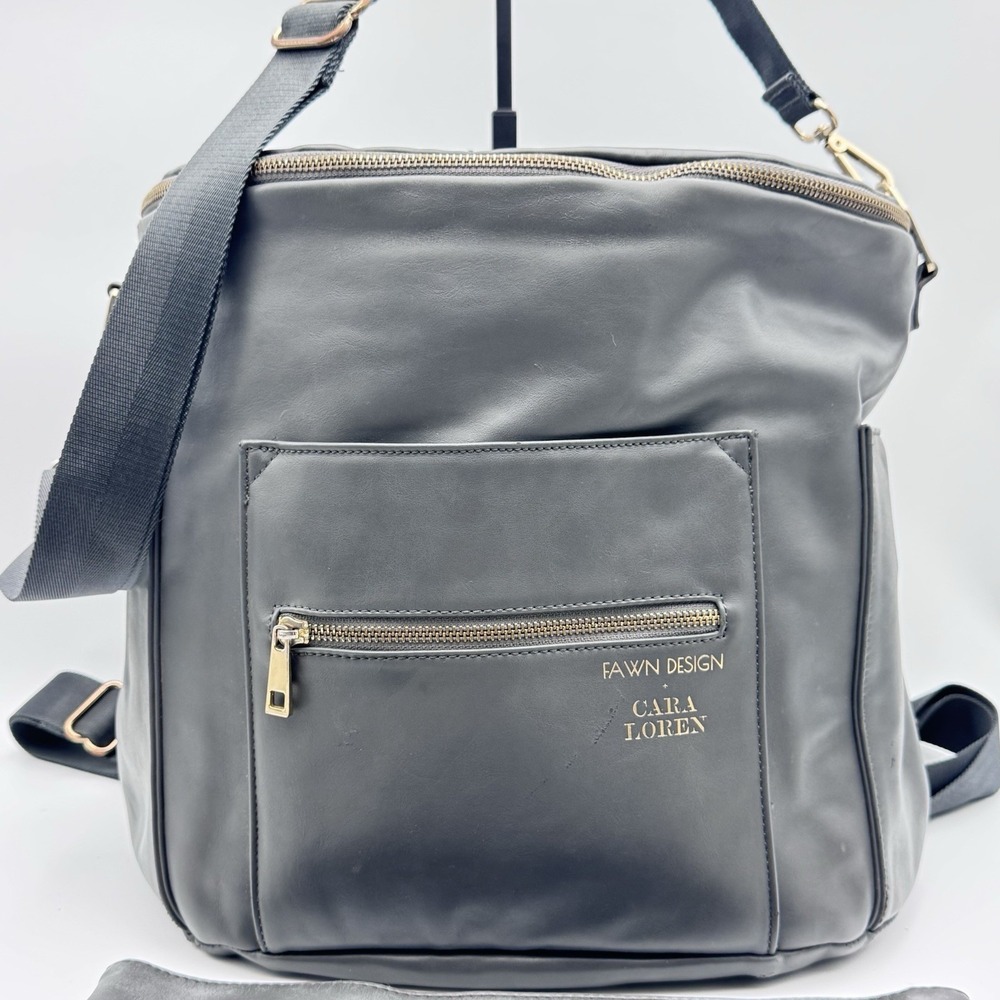Fawn Design The Original Diaper Bag Backpack Cara Loren Lim. Edition Gray +pouch